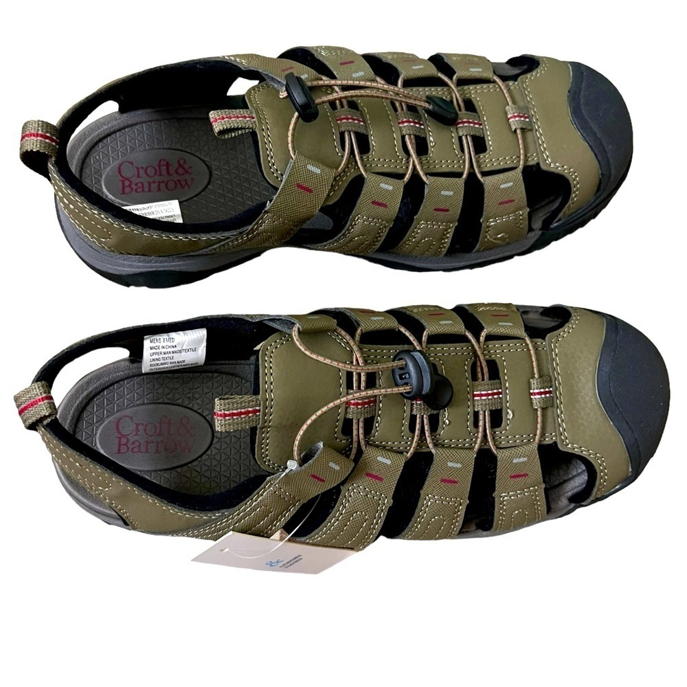 Croft & Barrow Sherman Sandals New Gray Hiking Comfort Shoe Mens Size 8